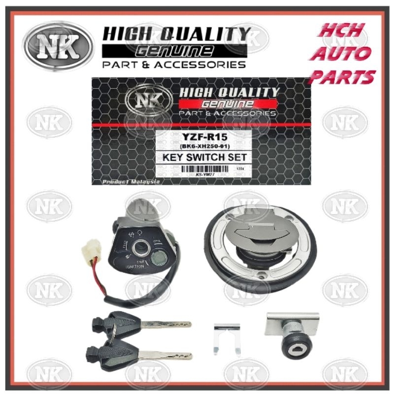 ชุดสวิตช์กุญแจ IGNITION - YAMAHA - YZF-R15/ R15 V3 VVA - P/NO. BK6-XH250-01 (NK)