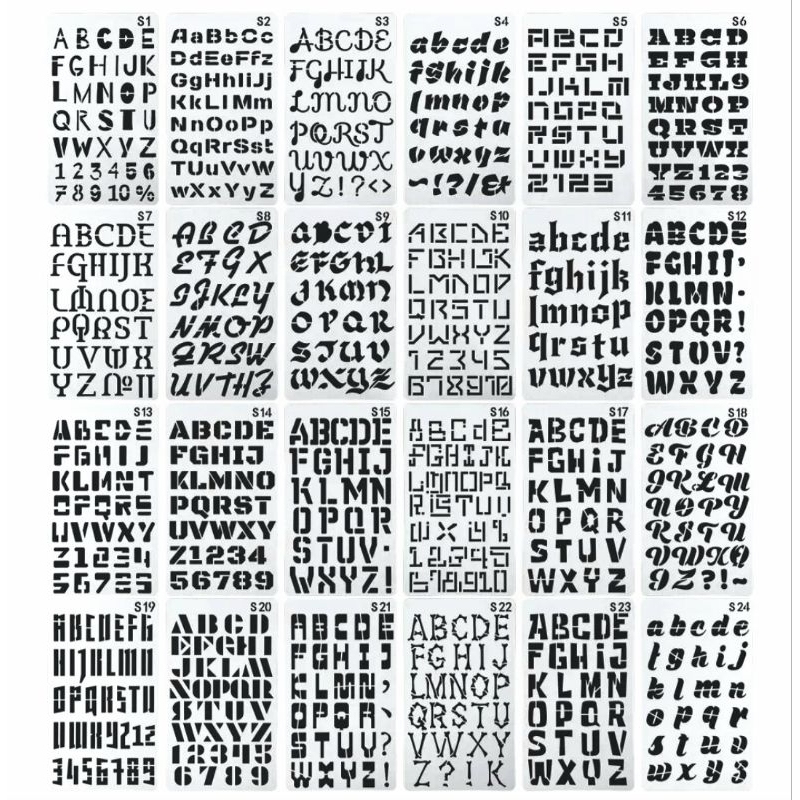 ที18. (24 ออกแบบ) ALPHABETS SOFT TEMPLATE STENCIL DRAWING JOURNAL