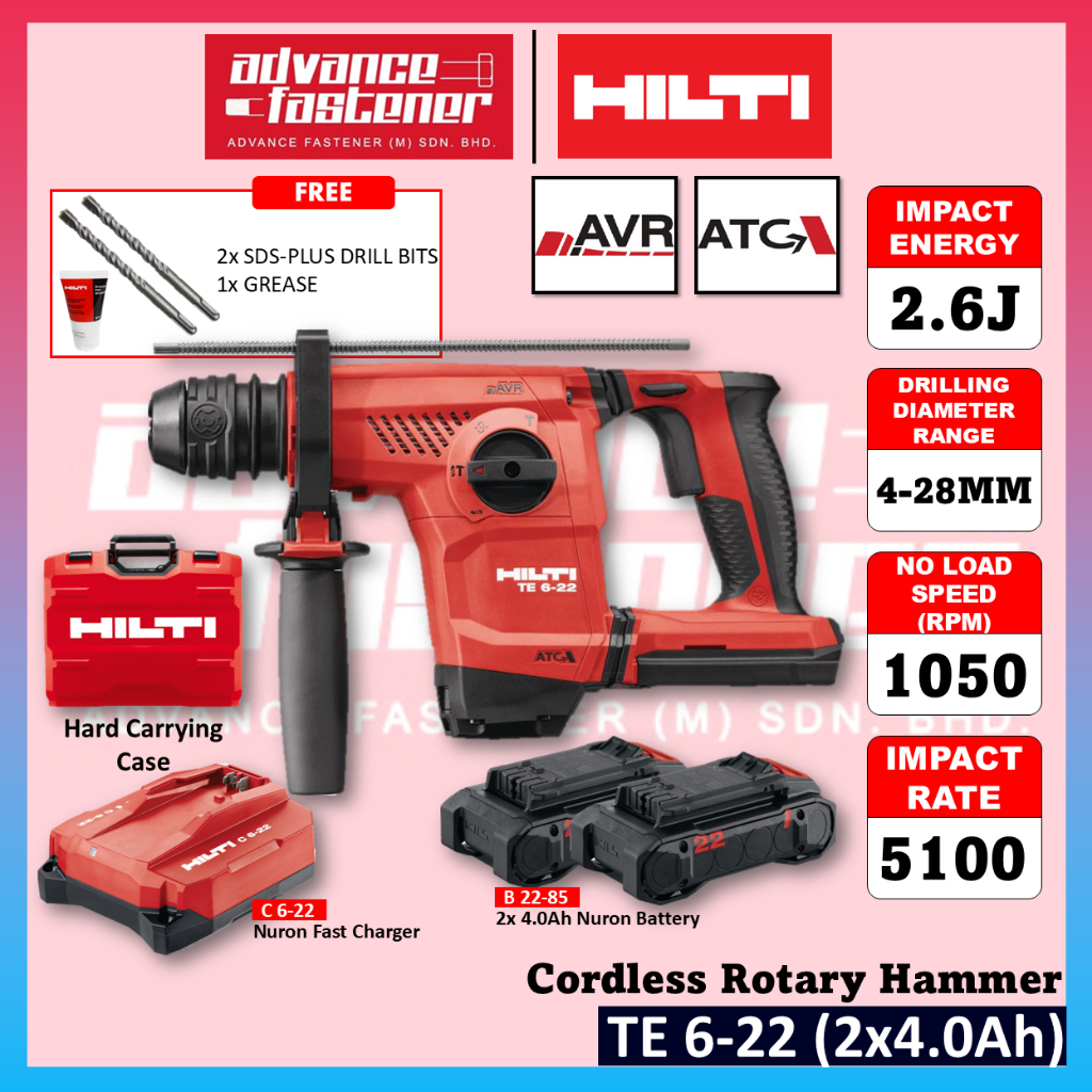 ค้อนโรตารี่ไร้สาย Hilti TE 6-22