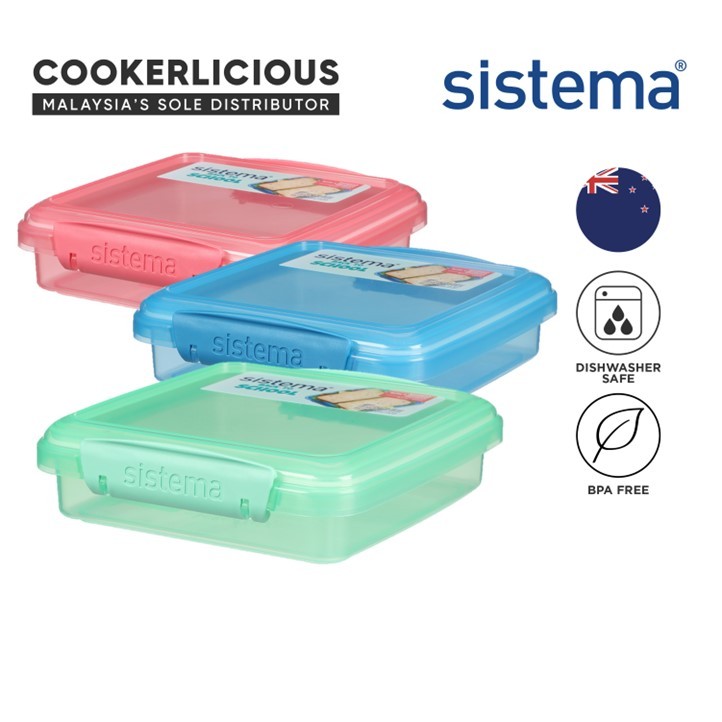 Sistema 450ml กล่องแซนวิชเก็บอาหาร - ตู้แช่แข็งปลอดภัย วางซ้อนกันได้ BPA Free