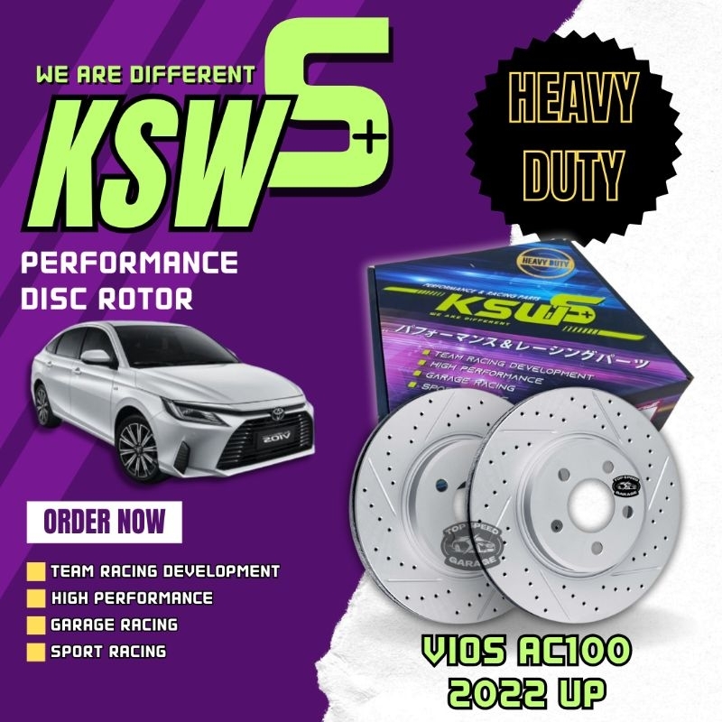 KSW S+ Performance Disc Rotor Vios Ac100 Ngc102 เจาะร่องหน้า
