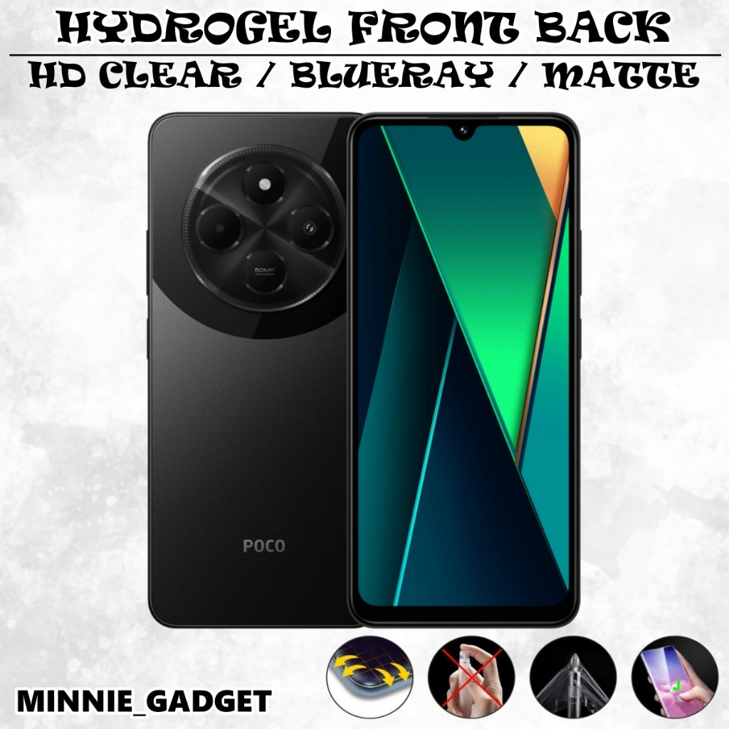 Xiaomi Poco C85 4G 5G / C71 / C75 5G / Poco C65 / Poco C61 Hydrogel ฟิล์มกันรอยด้านหน้า + ด้านหลัง