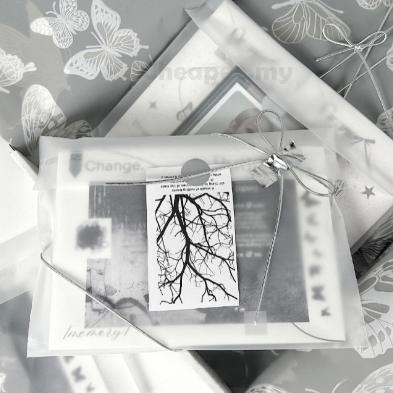 100ชิ้น ทําเอง บรรจุภัณฑ์ถุงกาวในตัว [ลูกไม้สีขาว-ลวดลาย/มีน้ําค้างแข็ง] 礼品包装自粘袋 [白色丝/时尚白色บด]