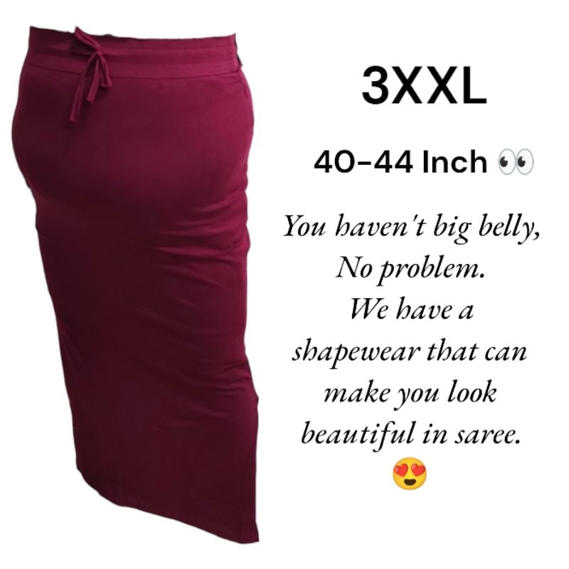 Saree Shapewear Inner / Petticoat / Shapewear – 3XL (40-44 นิ้ว) ทรงเข้ารูป เอวสูง ใส่สบาย