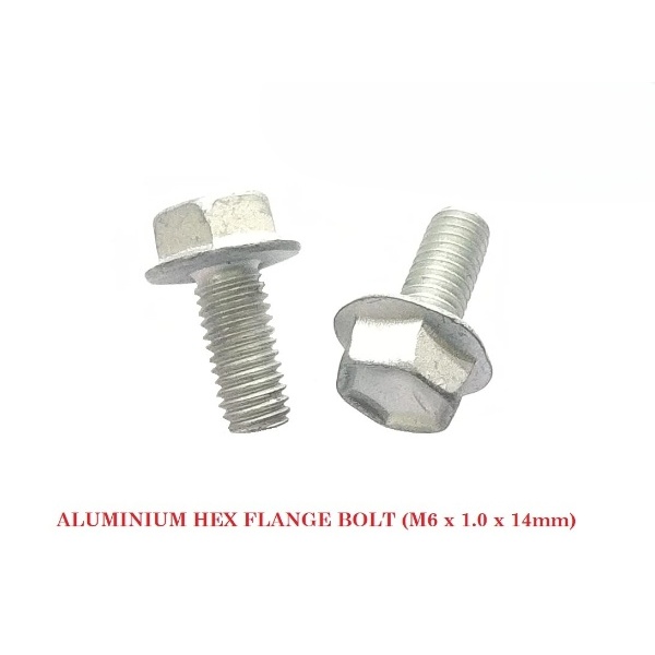 ALUMINIUM HEX FLANGE BOLT (M6 x 1.0 x 14mm)