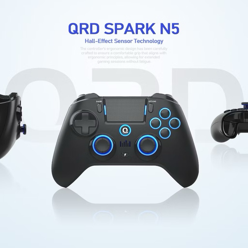 QRD Spark N5 Ps4 Pc Controller Android IOS โทรศัพท์แล็ปท็อปบลูทูธคอนโทรลเลอร์เกมไร้สายจอยสติ๊ก