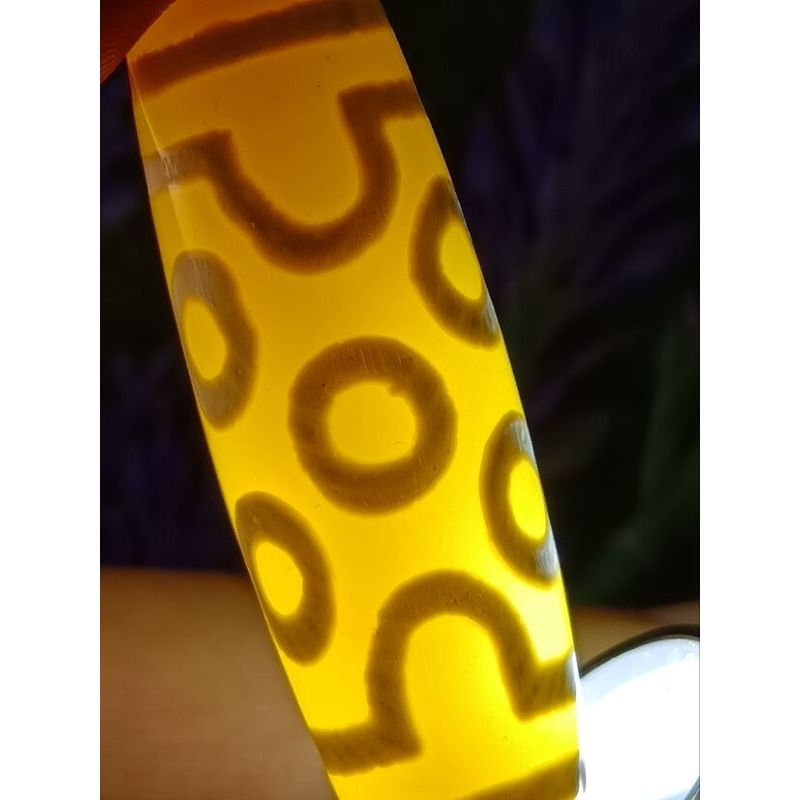 39.4 มม.x 13.6 มม.Seven Eyed Dzi Seven Manik สุขภาพอายุยืนแต่งงานครอบครัวทั้งหมดที่สมบูรณ์แบบ 7 Eyed