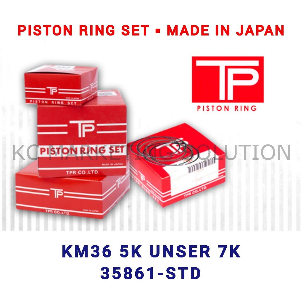 ชุดแหวนลูกสูบ TP (ขนาด 35861-STD) Toyota Unser KM36