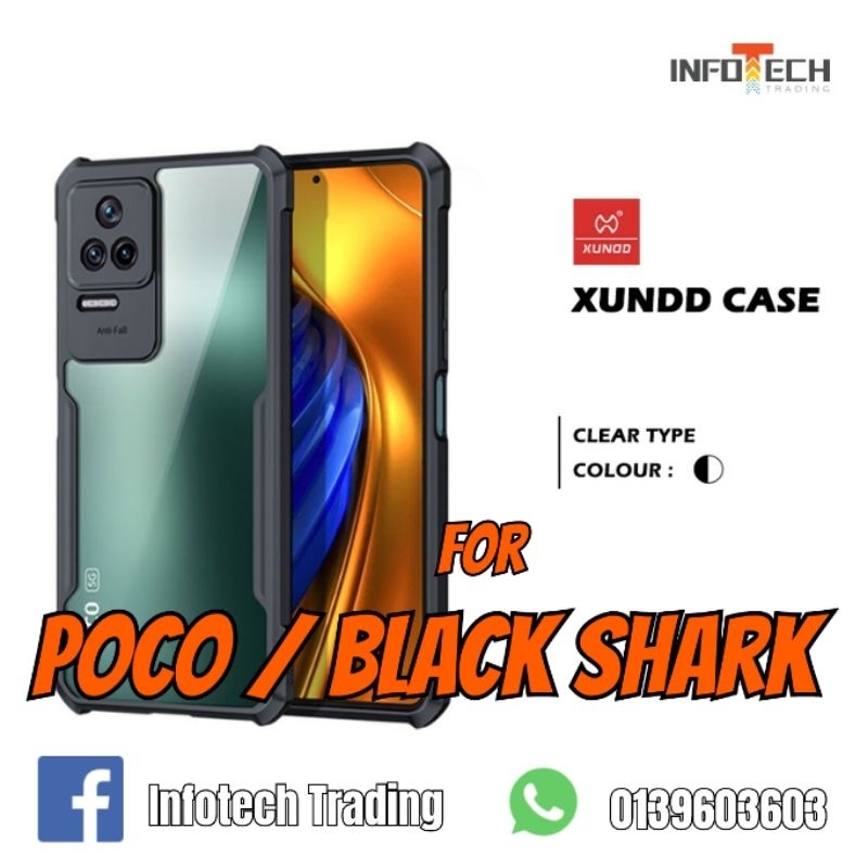 Xundd Lihuang เคสป้องกันแรงกระแทกสําหรับ Poco C55 C75 F3 F4 F5 F6 GT M3 M4 M5 M6 X3 X4 X5 X6 Pro Bla