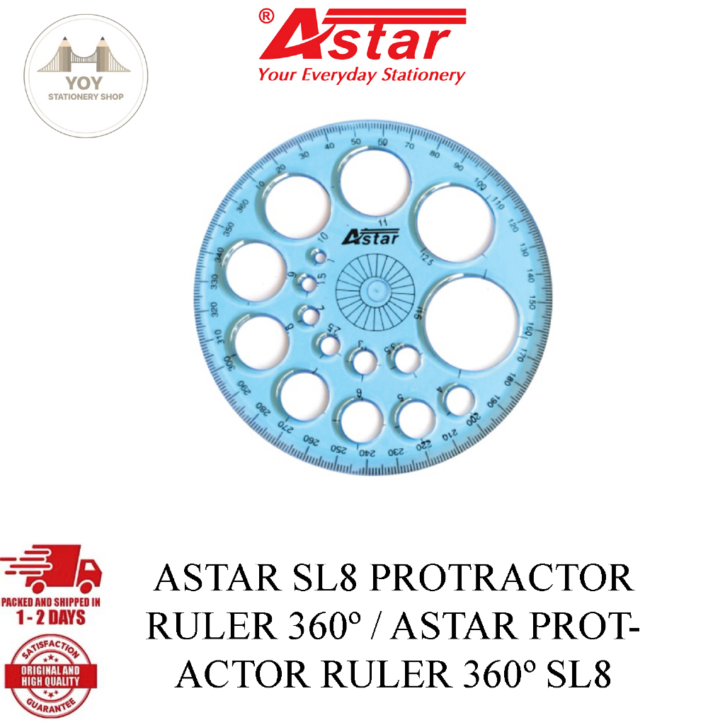 ASTAR SL8 PROTRACTOR RULER 360o / ASTAR PROTACTOR RULER 360o SL8