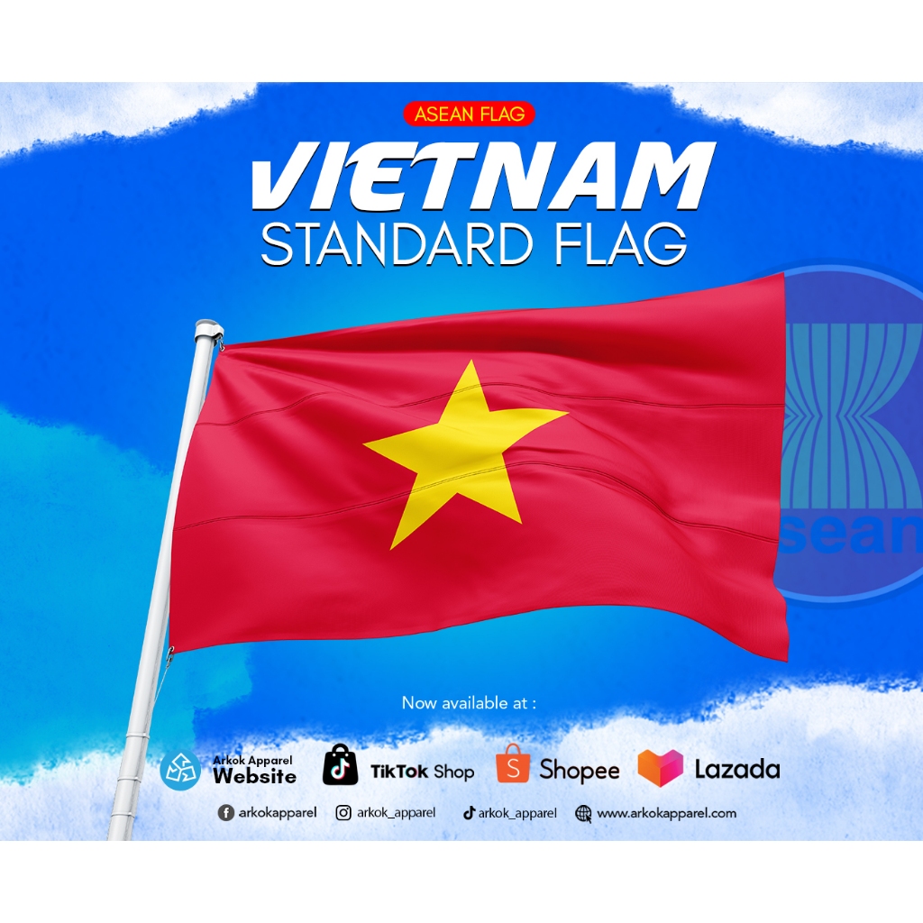 [คุณภาพสูง] Bendera Vietnam Asean Flag