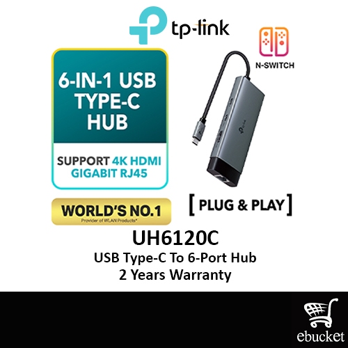 TP-Link UH6120C USB Type-C 6-Port Hub (ส่วนขยาย 6-in-1)