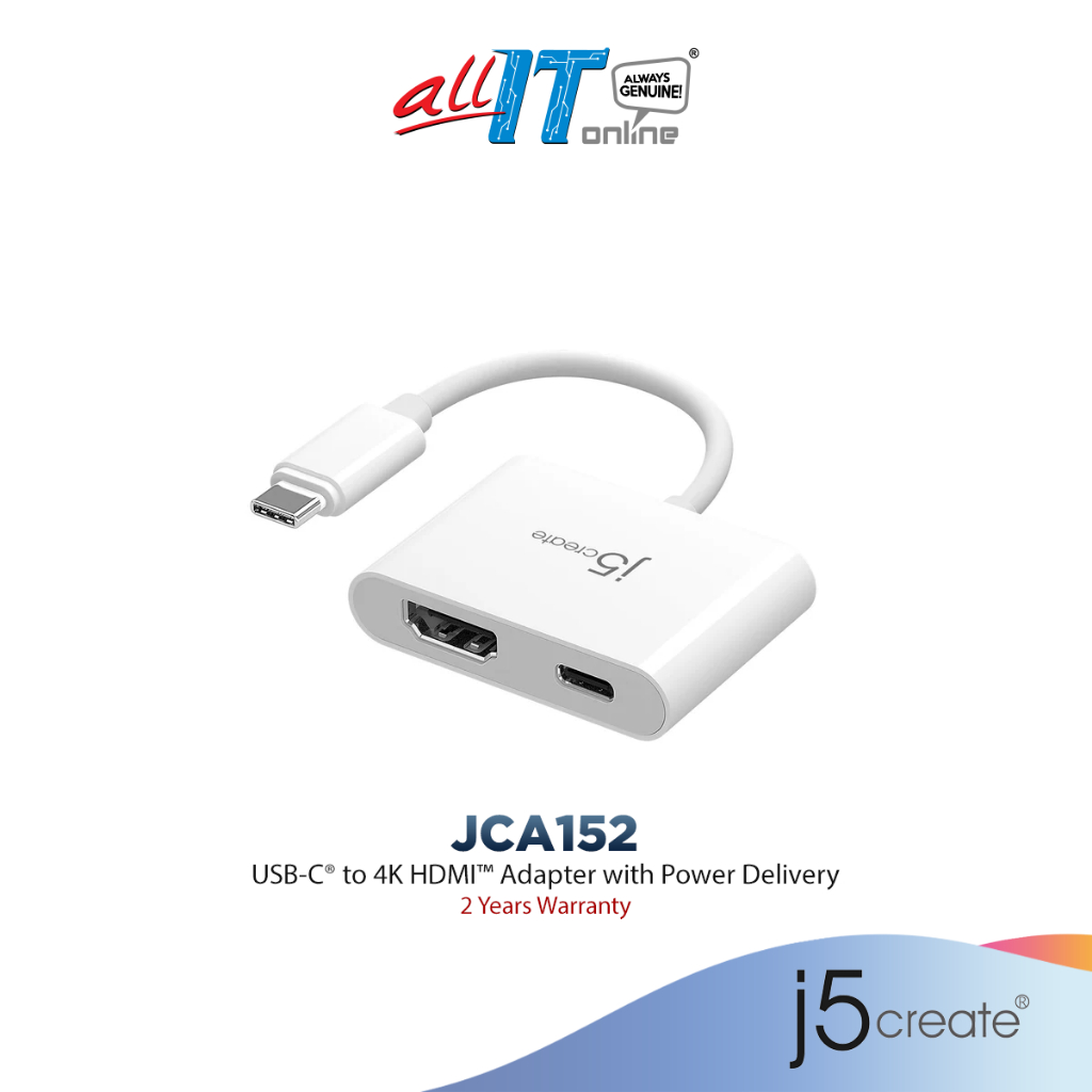 J5Create อะแดปเตอร์ USB-C to 4K HDMITM พร้อม Power Delivery (JCA152)