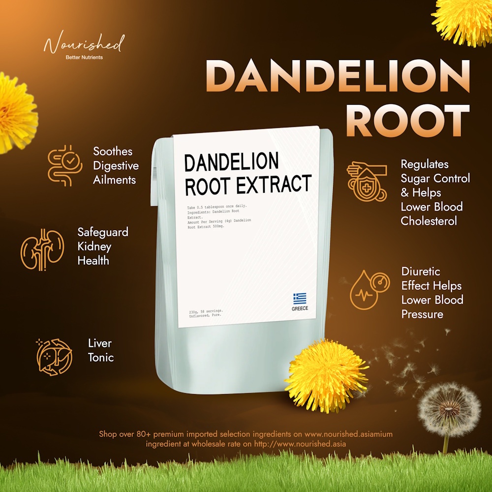 Nourished Dandelion Root Extract 200mg 154 เสิร์ฟ 230g (กรีซ)