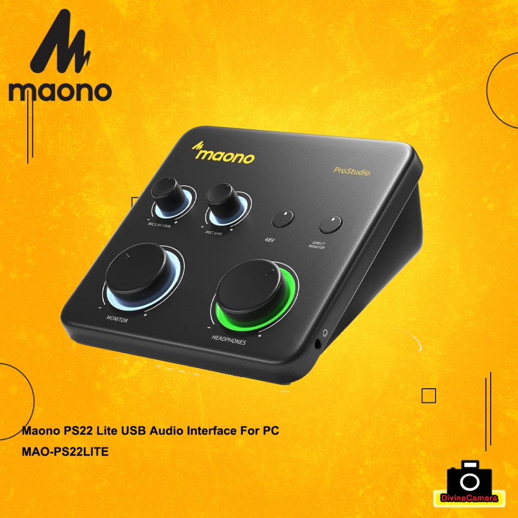 Maono PS22 Lite อินเทอร์เฟซเสียง USB สําหรับพีซี
