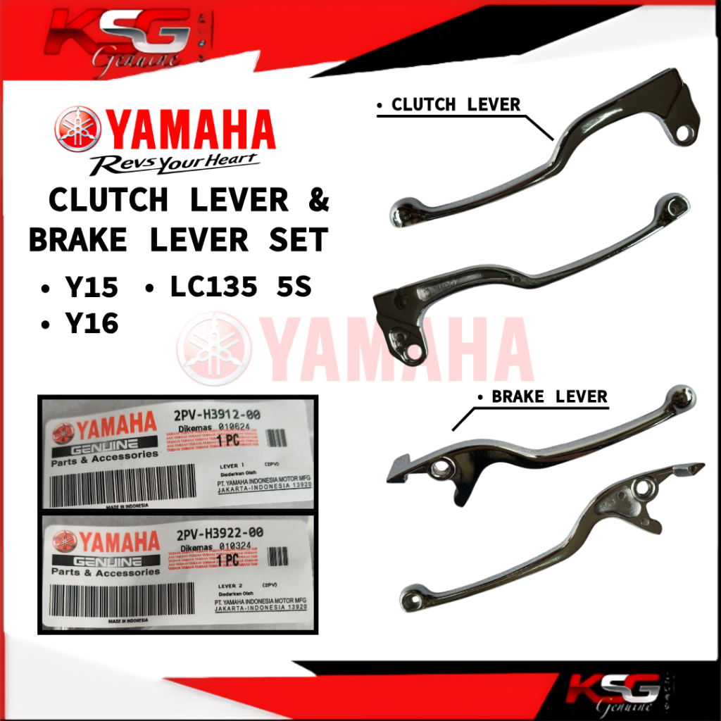 YAMAHA Y15 Y16 LC 5S BRAKE LEVER & CLUTCH LEVER SET CHROME COLOR 2PV-H3922-00 2PV-H3912-00