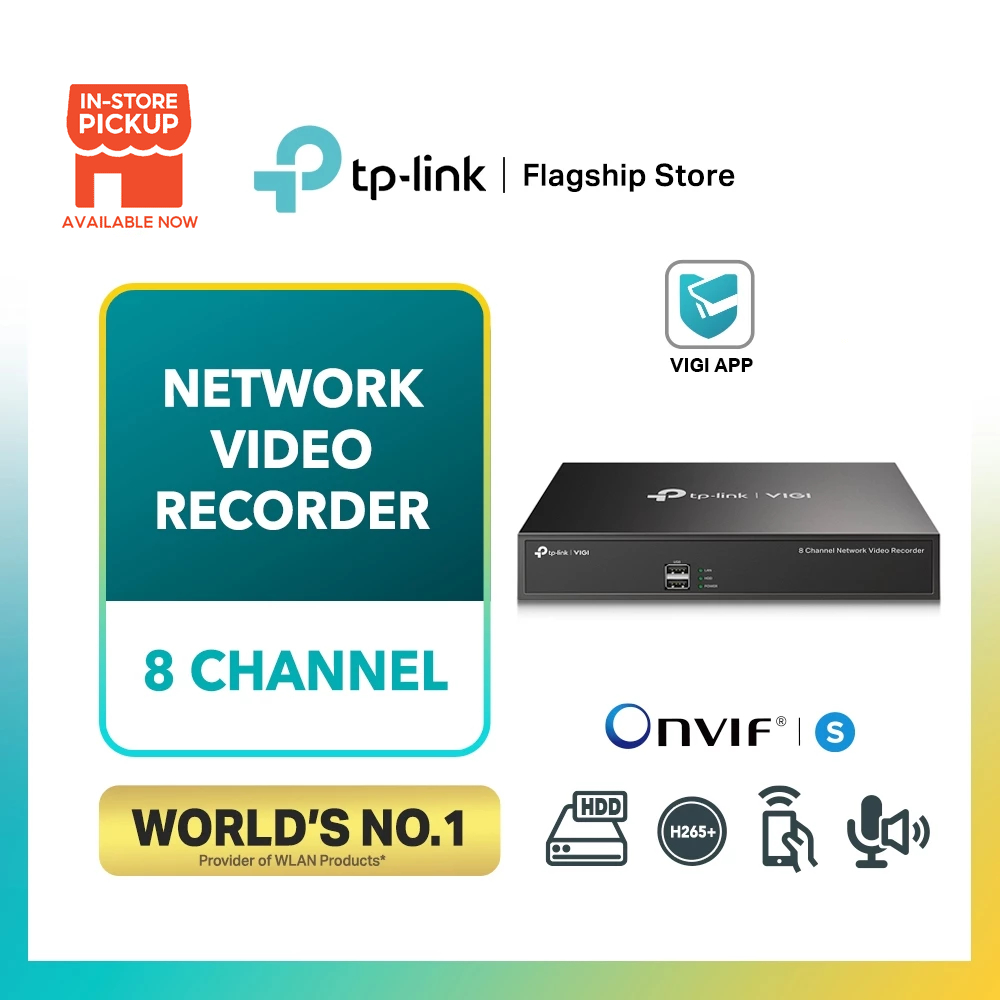กล้องวงจรปิด TP-Link 8MP 8 Channel NVR ( เครื่องบันทึกวิดีโอกล้องวงจรปิดเครือข่าย IP 8CH ) Vigi NVR1