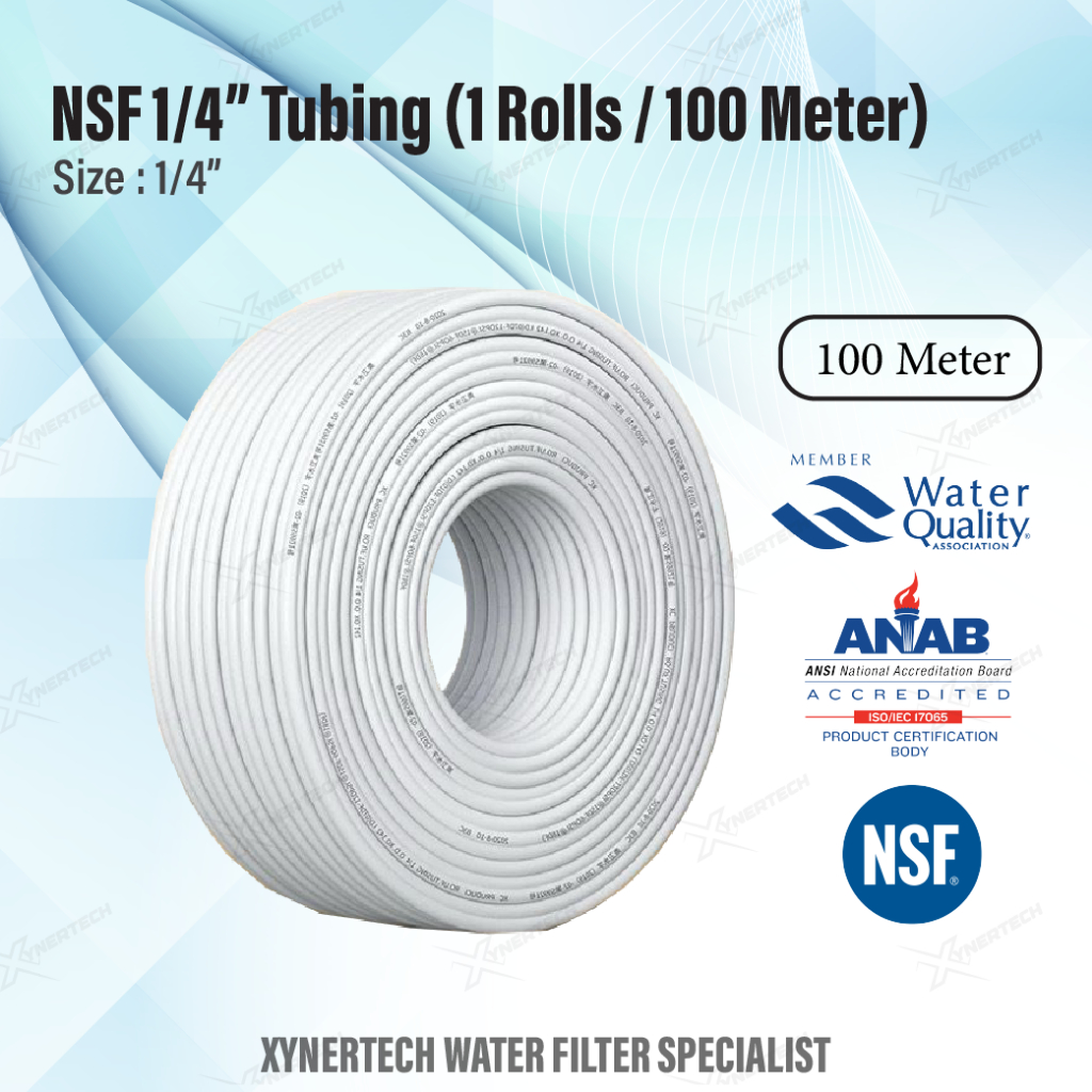 NSF 1/4 "RO Tube ท่อ/หลอดสีขาว (100 เมตร/ม้วน) สําหรับระบบเครื่องฟอกอากาศตู้น้ําและเครื่องกรองน้ํา N