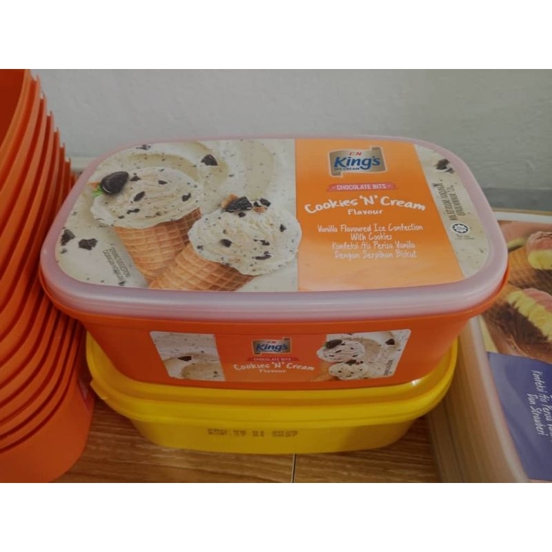 12 ชิ้น กล่องใส่อาหารแบบใช้ซ้ําได้ Kings 1.2L อ่างไอศกรีมและ , สะอาดและฮาลาล