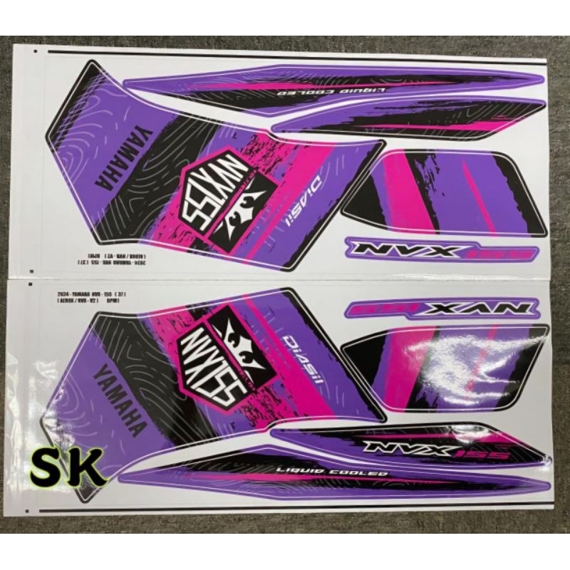 YAMAHA NVX155 NVX 155 V2 AEROX EDITION CUSTOM DESIGN 2024 (36) STRIPE BODY STICKER !!!