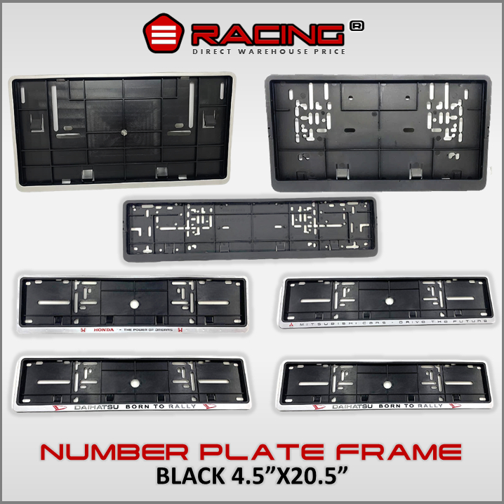 [ผู้ขายท้องถิ่น] Universal CAR NUMBER PLATE FRAME สีดํา 4.5 นิ้วX20.5 นิ้ว / 7 นิ้วX13 นิ้ว