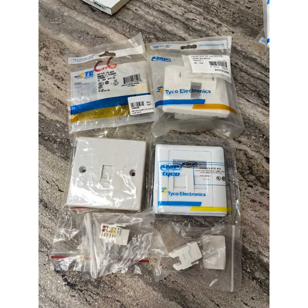 CAT5E/CAT6 1P 2P FACEPLETE FLATE ANGLE TYPE DATA WALL SOCKET