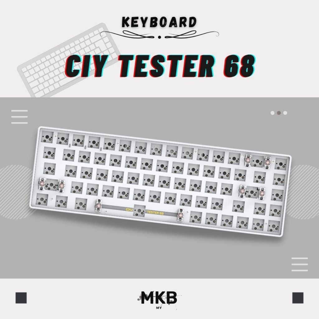 CIY Tester 68 / CIY68 / TES68 Hot-Swap Dual-Mode 2.4GHz การเชื่อมต่อบลูทูธไร้สายคีย์บอร์ดแบบกําหนดเอง Barebone Kit