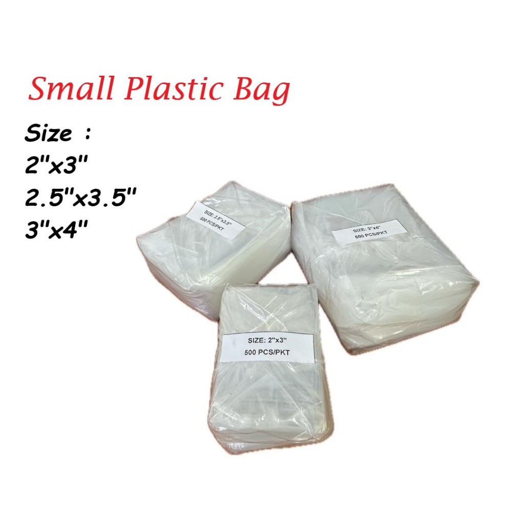 [500 ชิ้น 2x3 / 2.5"x3.5" / 3"x4" ][Plastik Kecil / ถุงพลาสติกเล็ก / ถุงพลาสติกพริกโซแคป