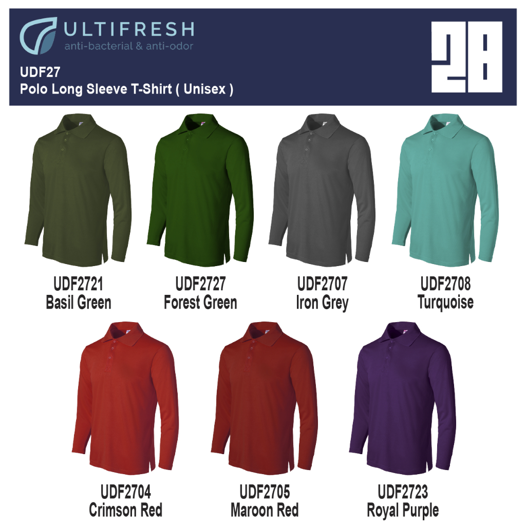 CLUB 28 UDF27 เสื้อยืดโปโลแขนยาว