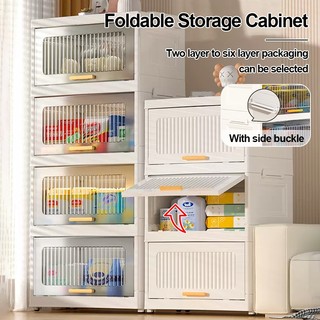 2/3/4/5/6 Layer Storage Pintu Cabinet Dapur Foldable Transparent Box Stackable Clothes Organizer Kitchen Cabinet Drawer Storage Cabinet