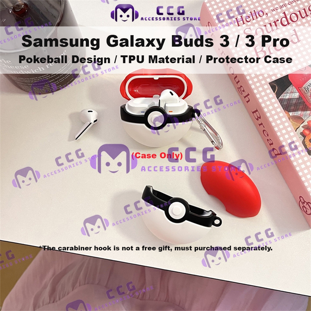 Samsung Galaxy Buds 3 Buds 3 Pro Case Pokeball Design Protector Casing Samsung Buds3/3 Pro Chraging 