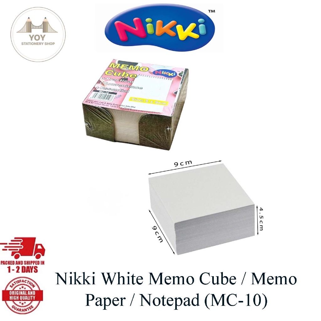 Nikki White Memo Cube / Memo Paper / Notepad (MC-10)