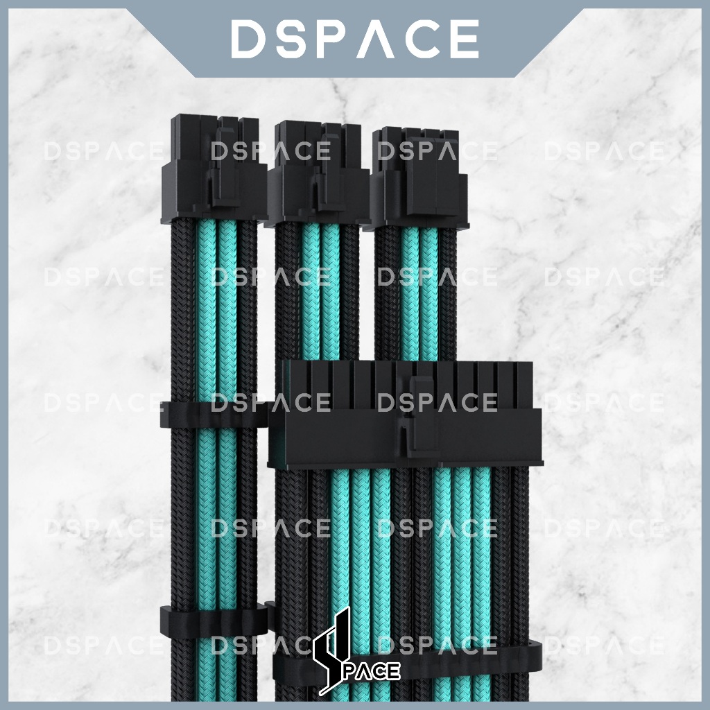 DSPACE MESH-X PSU Tiffany Blue Premium Sleeve Braided Extension Custom Sleeved Cable พร้อมหวีสําหรับ