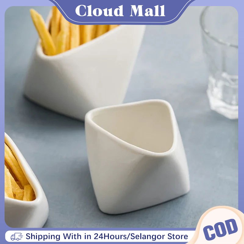เซรามิค French Fries Cup Fries Bowl French Fries Porselen White Porcelain French Fry Holder