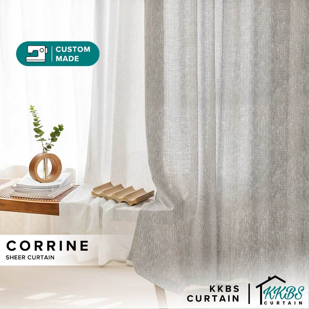 KKBS CURTAIN Corriine Langsir SHEER Tempahan Cangkuk / แหวน / S พับ (ผ้าม่านโปร่งคอ)