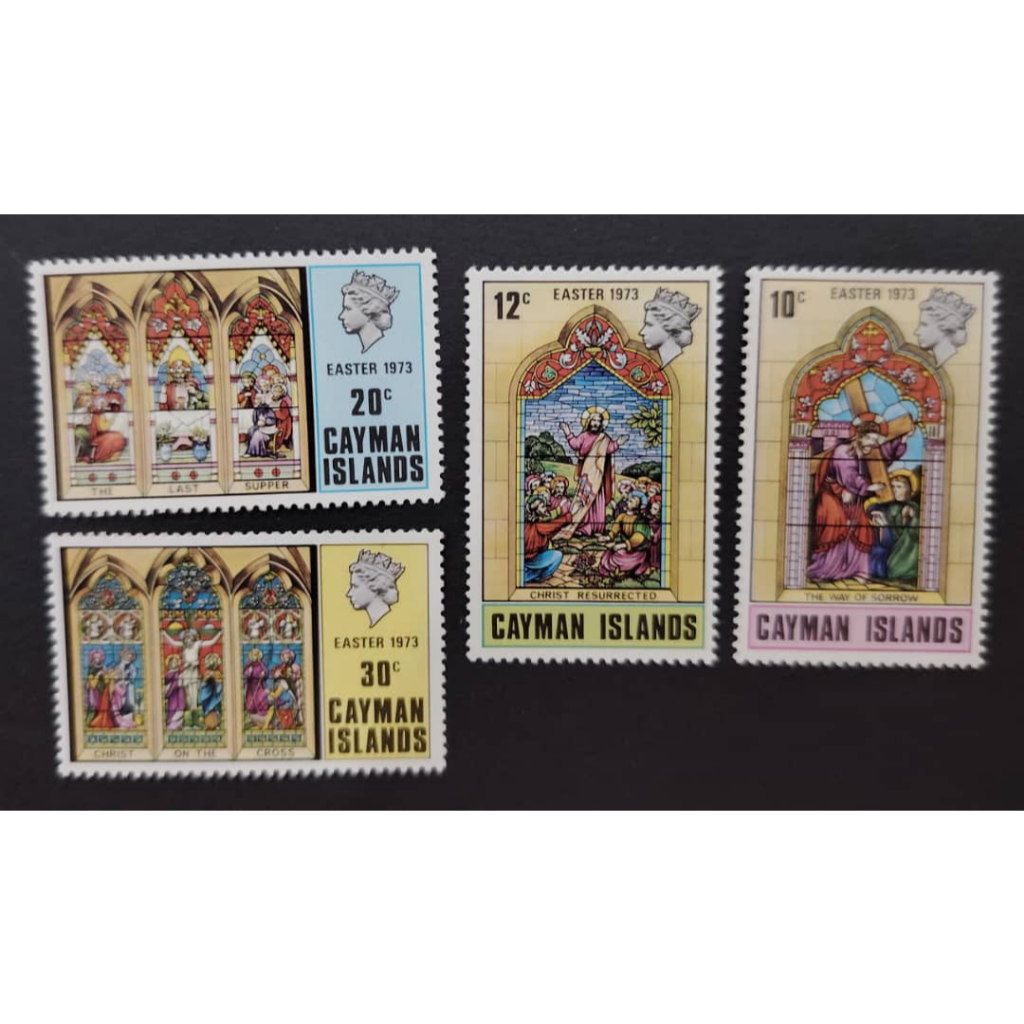 Cayman Islands , 1973 อีสเตอร์ - โบสถ์ Windows , MINT, COMPLETE SET