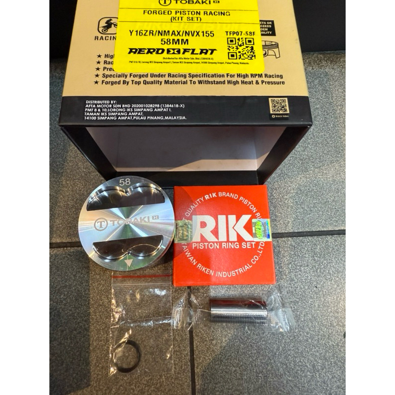 PISTON TOBAKI Y16ZR NVX155 NMAX R15 58 มม. FLAT FORGED PISTON