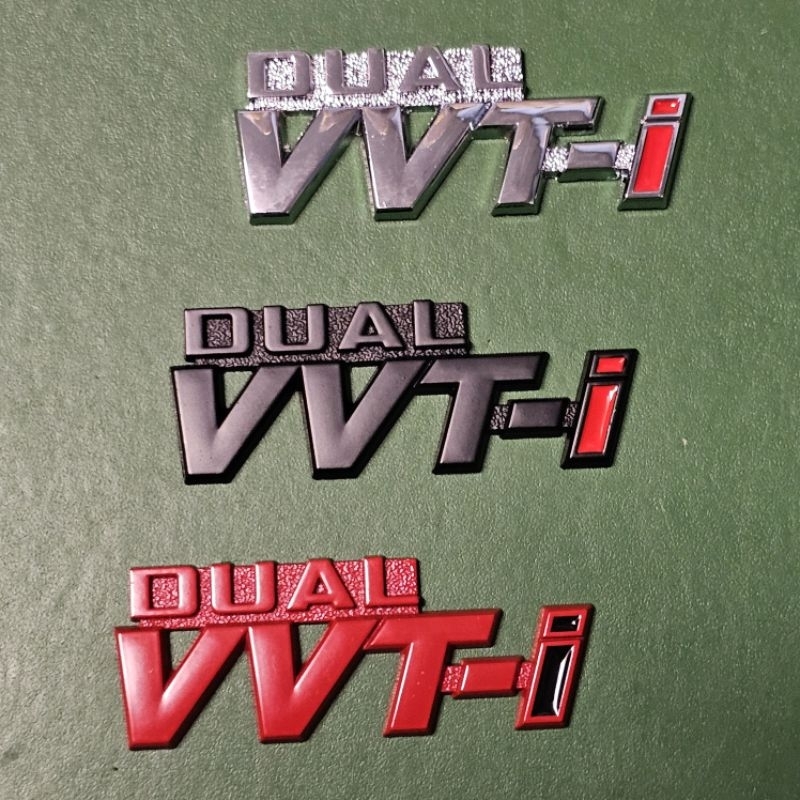 โลหะโลหะผสม DUAL VVT-i PERODUA ARUZ Bezza TOYOTA VIOS สัญลักษณ์โลหะด้านหลังรถยนต์ โลโก้ DUAL VVT-i /