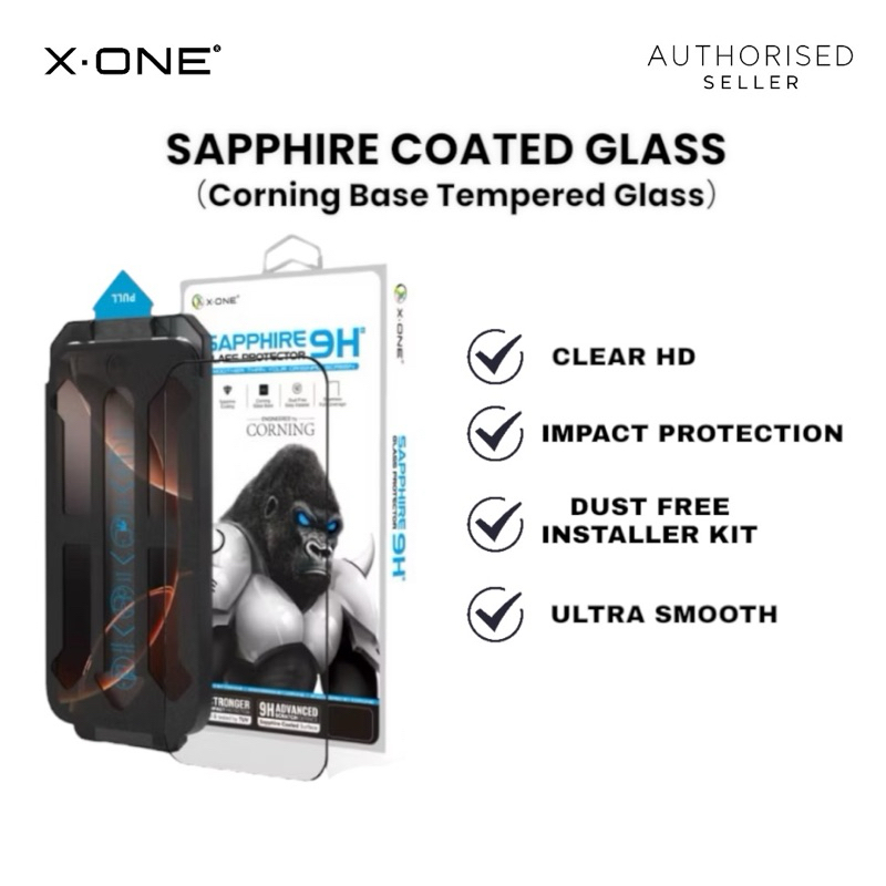 XD One Sapphire อัพเกรดกระจกนิรภัย Sapphire 9H สําหรับ iPhone 17/16/15/14/13/12 Pro Max