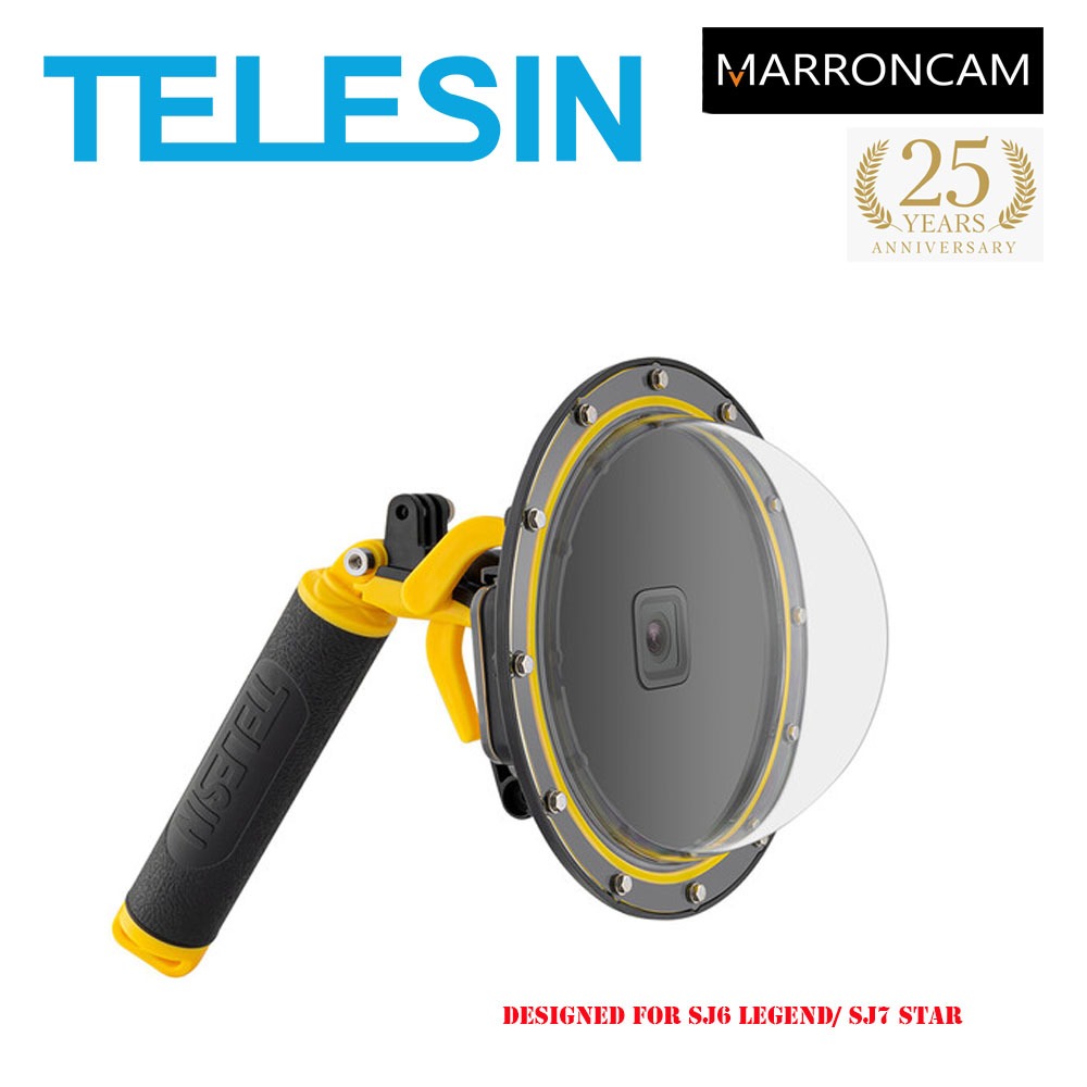Telesin Gopro Dome port พร้อมด้ามจับลอยสําหรับ SJ6 Legend/ SJ7 STAR