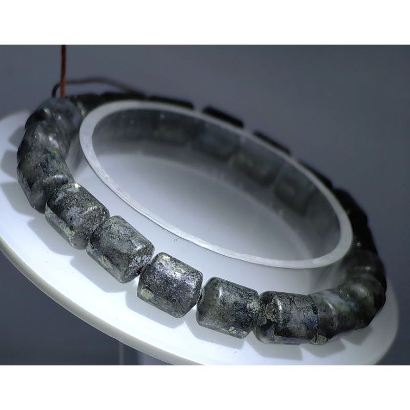 Kristal Semulajadi Pirit Gelang (ลูกปัด Manik) / สร้อยข้อมือหิน Pyrite คริสตัลธรรมชาติ (Barrel) 天然 黄