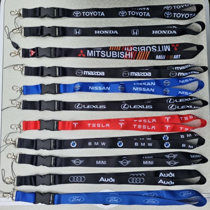 เชือกเส้นเล็ก Honda Toyota Mazda Nissan Mitsubishi Ralliart ford Tesla Lexus Audi MINI BMW Lanyards Motorsport ยานยนต์