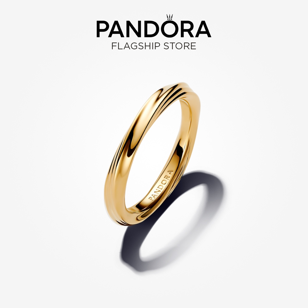 ของแท้ 100% แหวนบิดทองคำชุบ 14K Pandora Essence