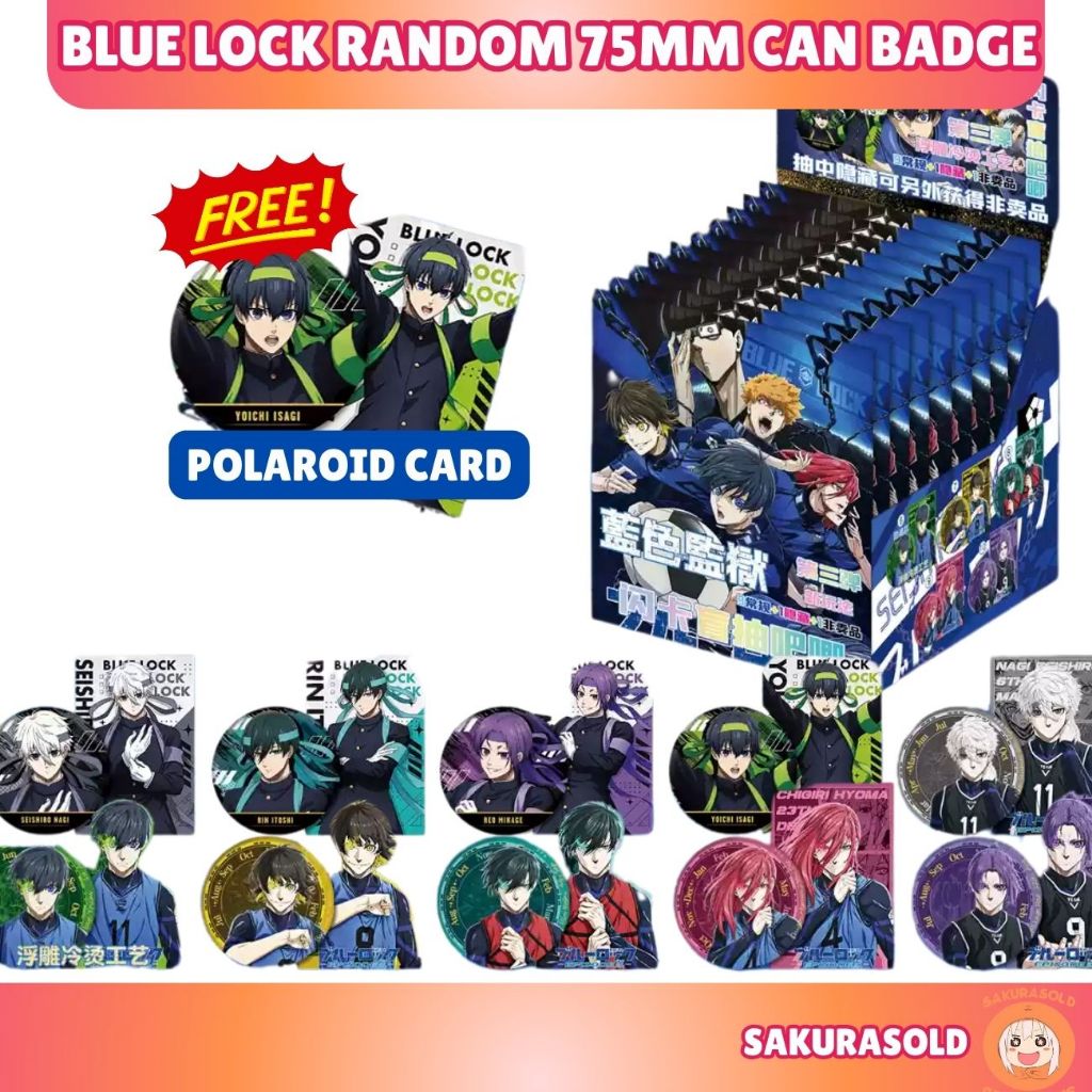 Blue Lock Can Badge Blue Lock Anime 75mm Pin Badge Blue Lock Card Nagi Bachira Isagi Kaiser Pin Badg