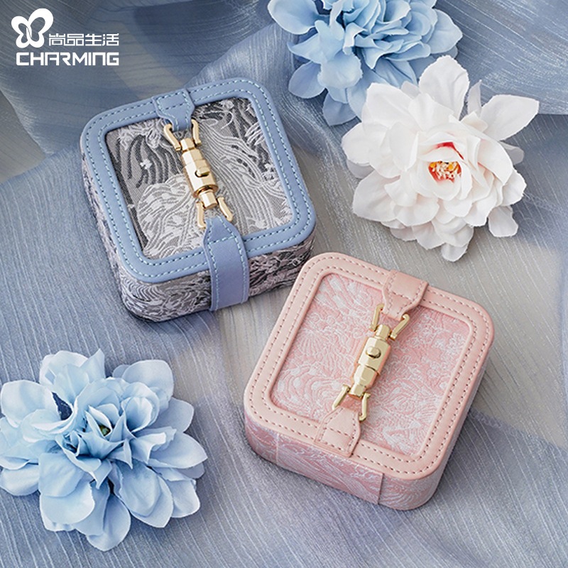 Jewellery Organizer สําหรับผู้หญิงแบบพกพาสร้อยคอคอนเทนเนอร์กล่องเครื่องประดับสําหรับสตั๊ดต่างหูแหวน