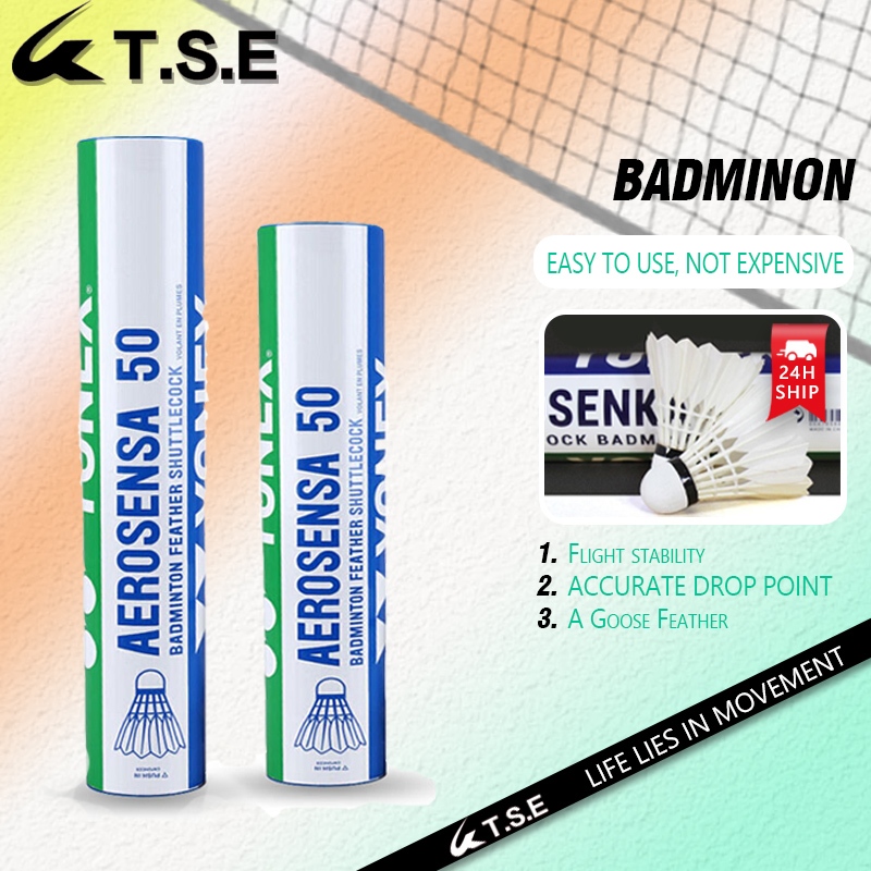 ลูกขนไก่ Yonex AS-50(12 ชิ้น) สําหรับการแข่งขัน FIVB ได้รับการอนุมัติขนห่านแบดมินตัน