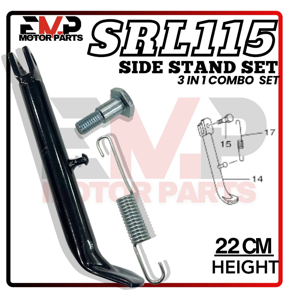 ขาตั้งข้าง SRL110 SRL115 LAGENDA TONGKAT TEPI SRL110Z SRL-Z LAGENDA110 SET SPRING BOLT SRL115 YAMAHA