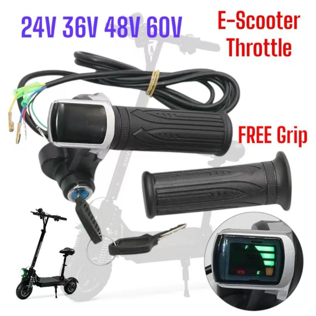 24 V 36V 48V 60V สกู๊ตเตอร์ไฟฟ้าคันเร่ง Grip พร้อมกุญแจล็อค Handle Grip ลิเธียม Ebike EScooter สวิตช