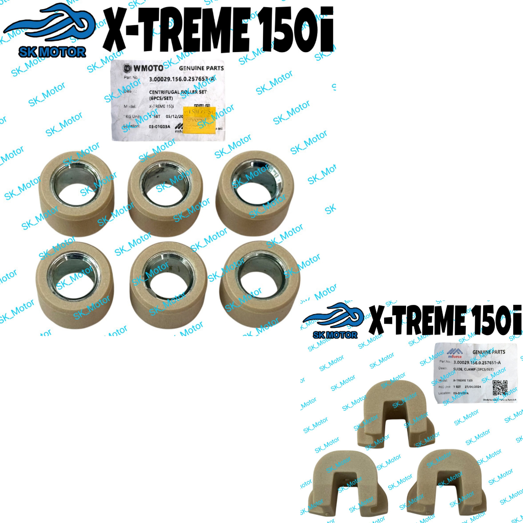 WMOTO X-TREME 150 i Front Pulley Weight Roller Comp Slide Piece U Bush 3.00029.156.0257653 1 -A