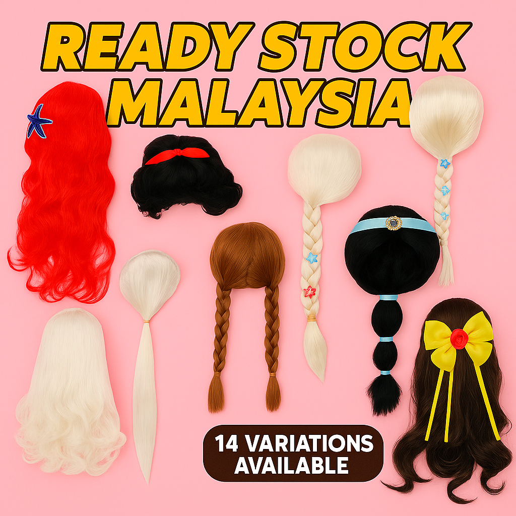 Princess Wig for Kids Elsa, Anna, Snow White, Rapunzel, Ariel Cosplay Birthday Disney Frozen Party